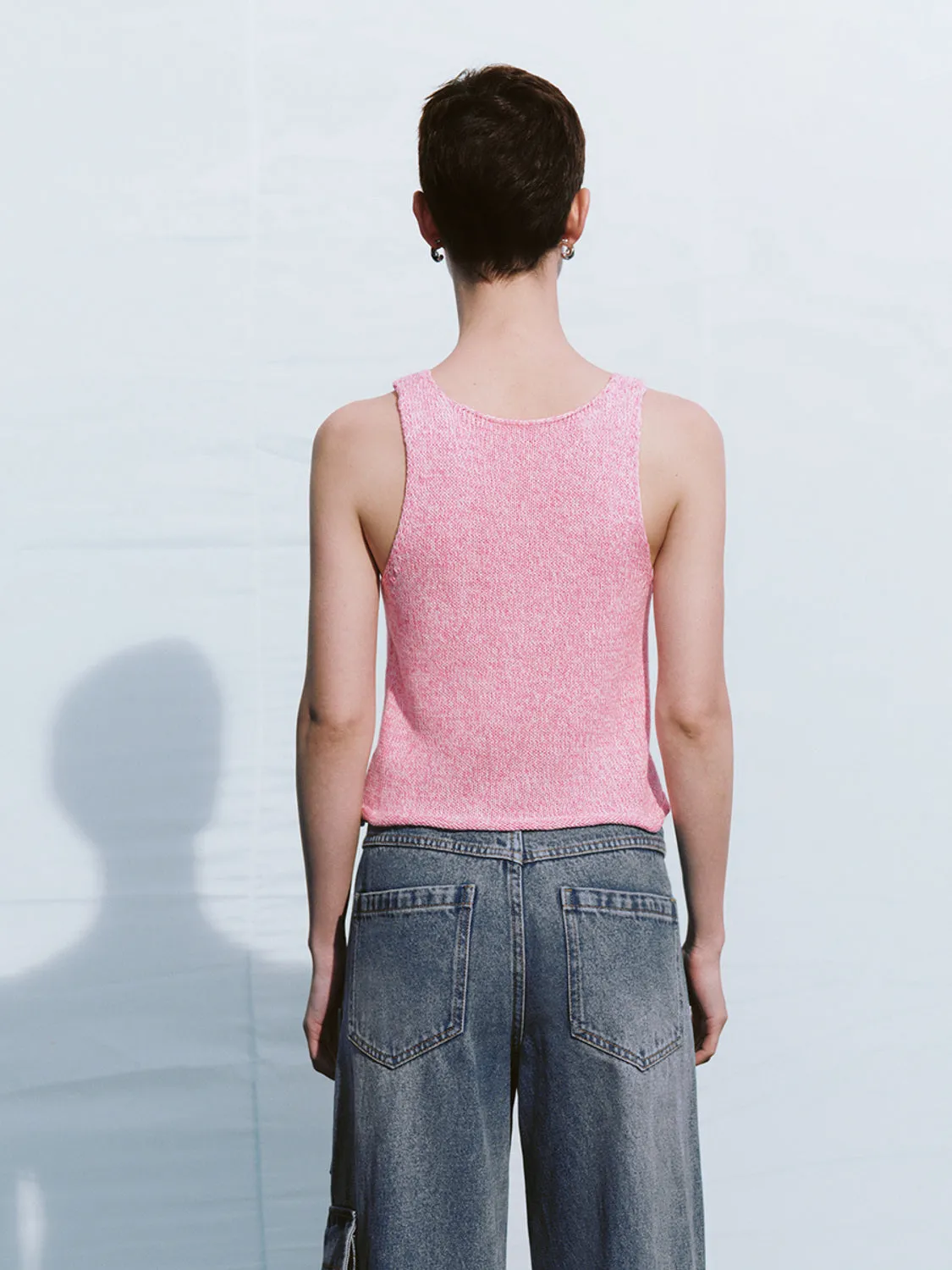 Crew Neck Knitted Tank Top sold by Urban Revivo product image thumbnail 3