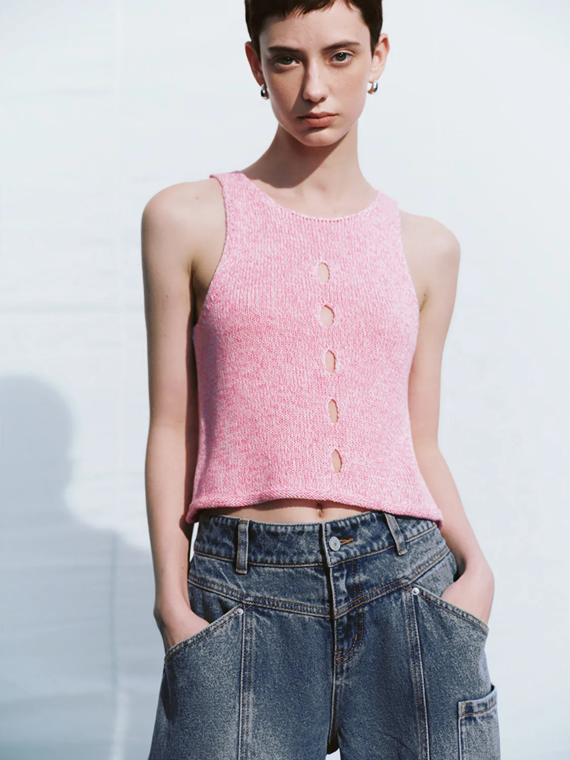 Crew Neck Knitted Tank Top sold by Urban Revivo product image thumbnail 5