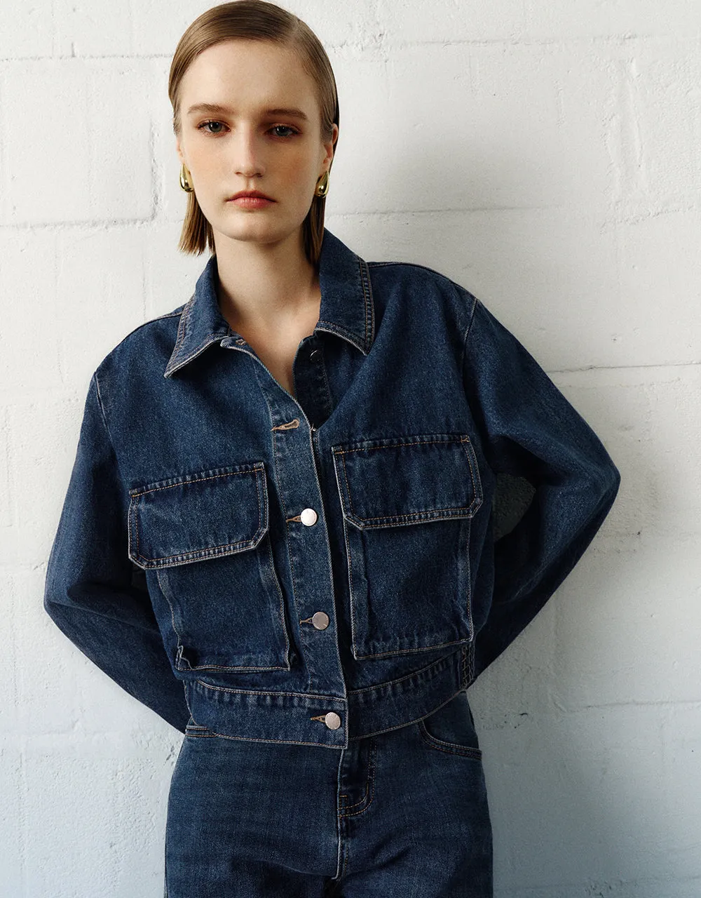 Button Up Loose Denim Jacket sold by Urban Revivo product image thumbnail 3