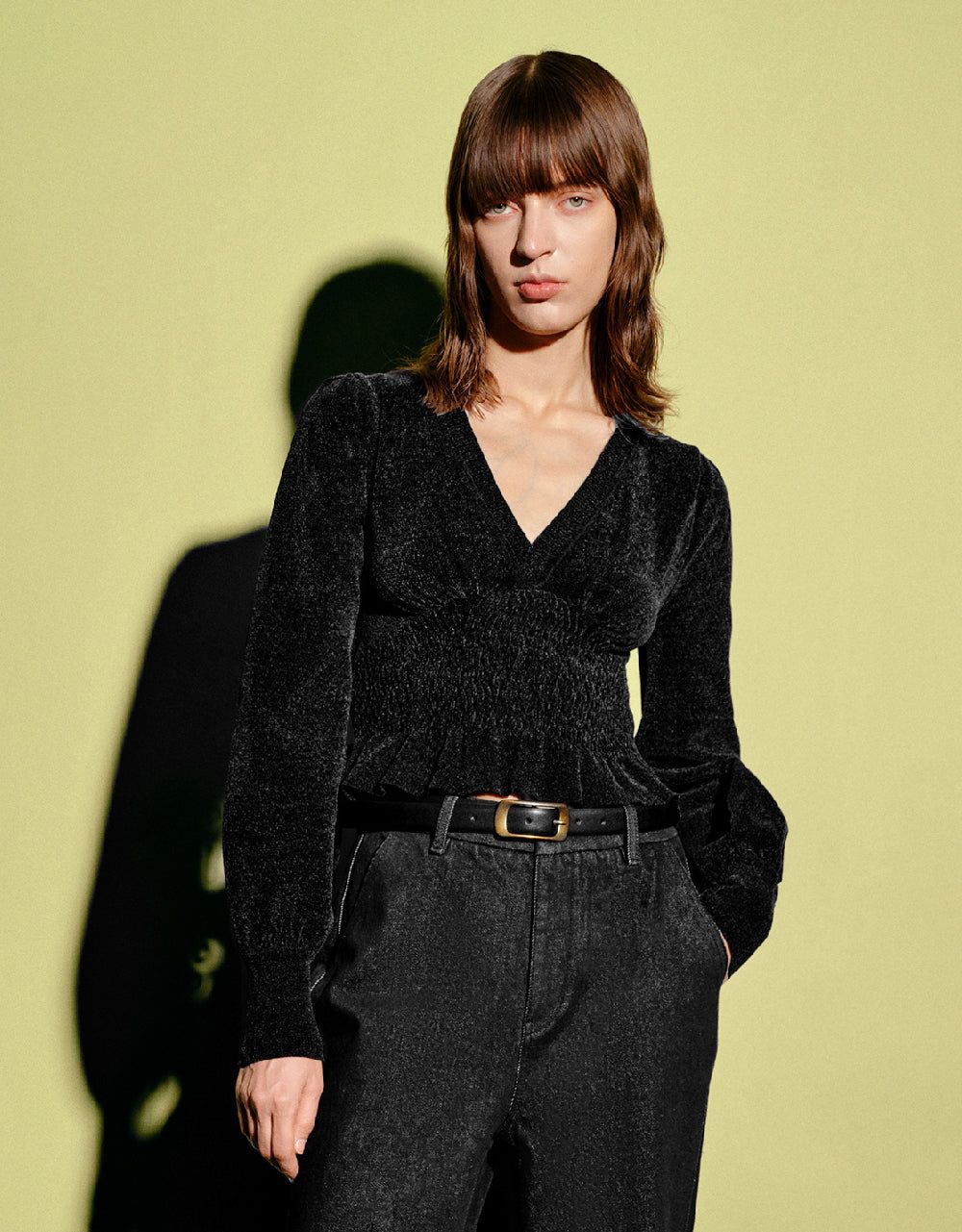 Textured V-Neck Knitted T-Shirt sold by Urban Revivo