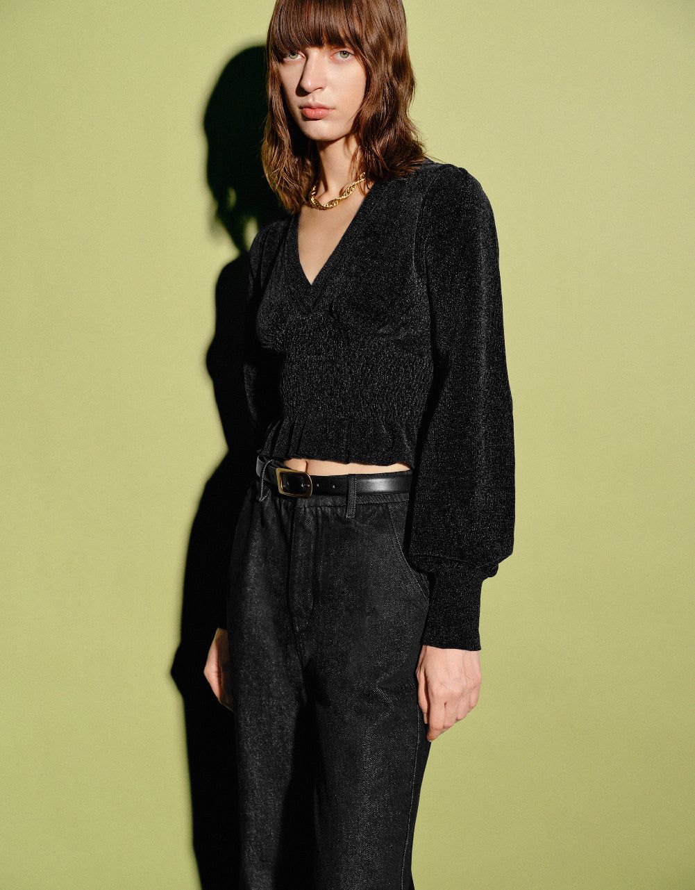 Textured V-Neck Knitted T-Shirt sold by Urban Revivo product image thumbnail 2