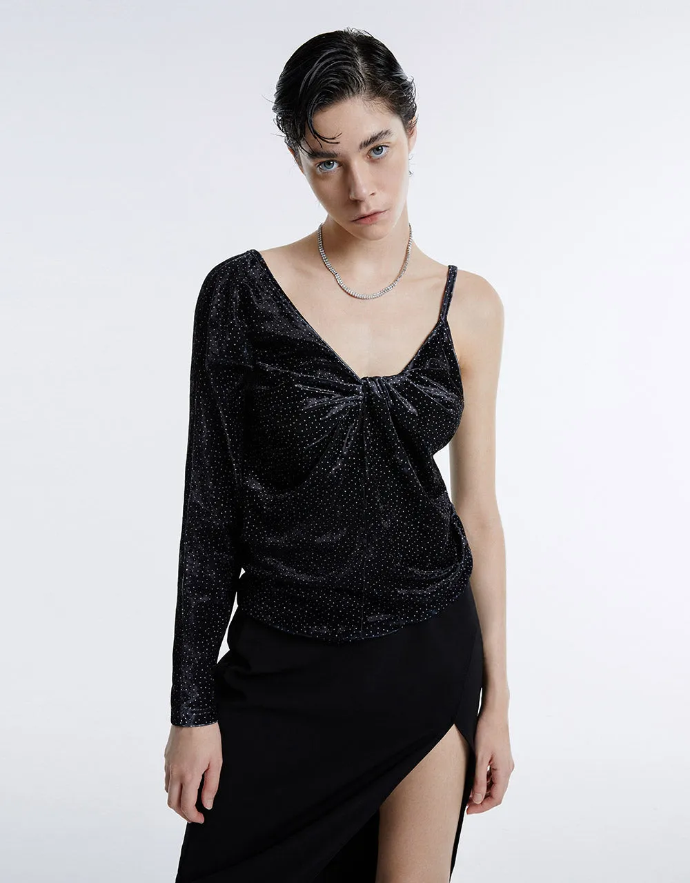 Dotted Asymmetrical T-Shirt sold by Urban Revivo