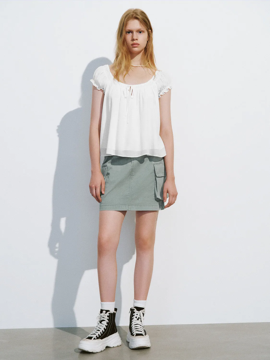 Drawstring Waist Mini Straight Skirt sold by Urban Revivo product image thumbnail 5