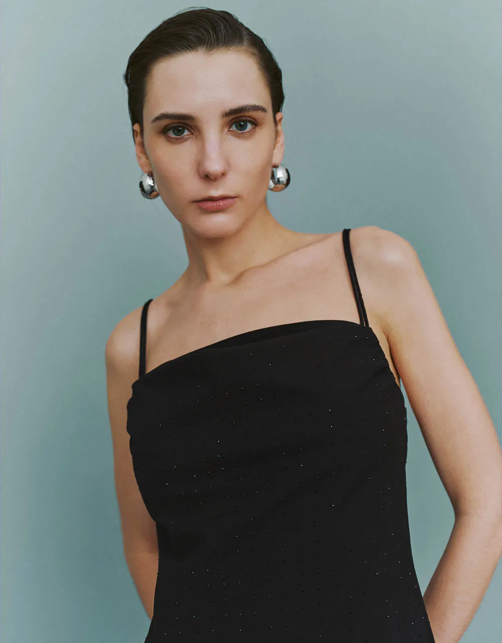 Off-Shoulder A-Line Cami Dress sold by Urban Revivo product image thumbnail 4