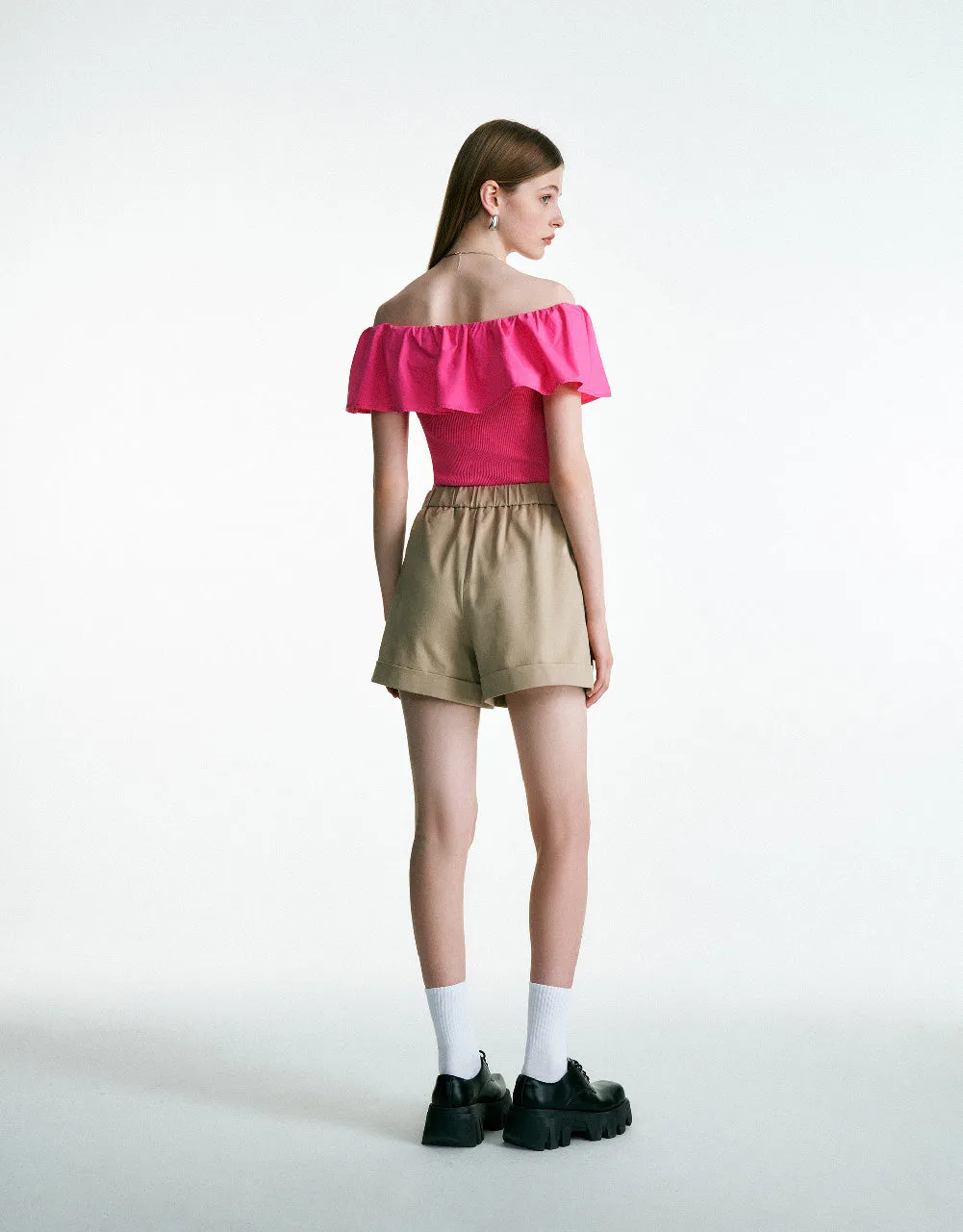 Off-Shoulder Knitted T-Shirt sold by Urban Revivo product image thumbnail 4