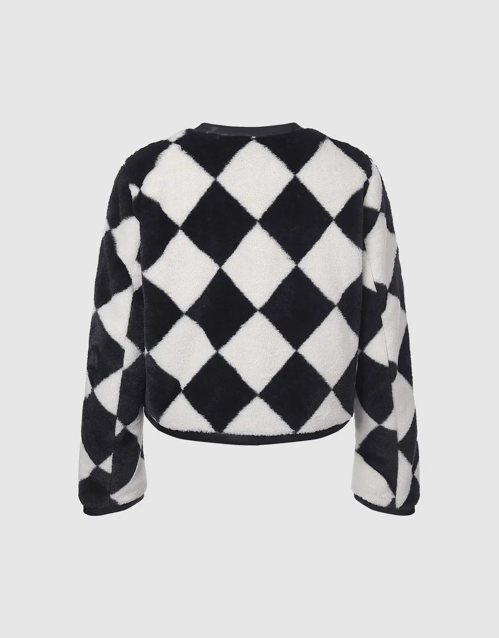 Checkered Faux Fur Jacket sold by Urban Revivo product image thumbnail 4