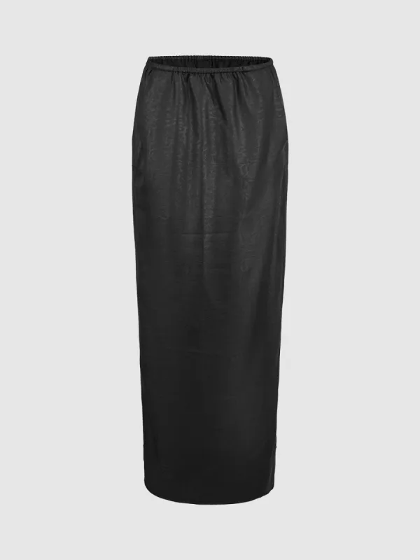 Midi Vegan Leather Straight Skirt sold by Urban Revivo