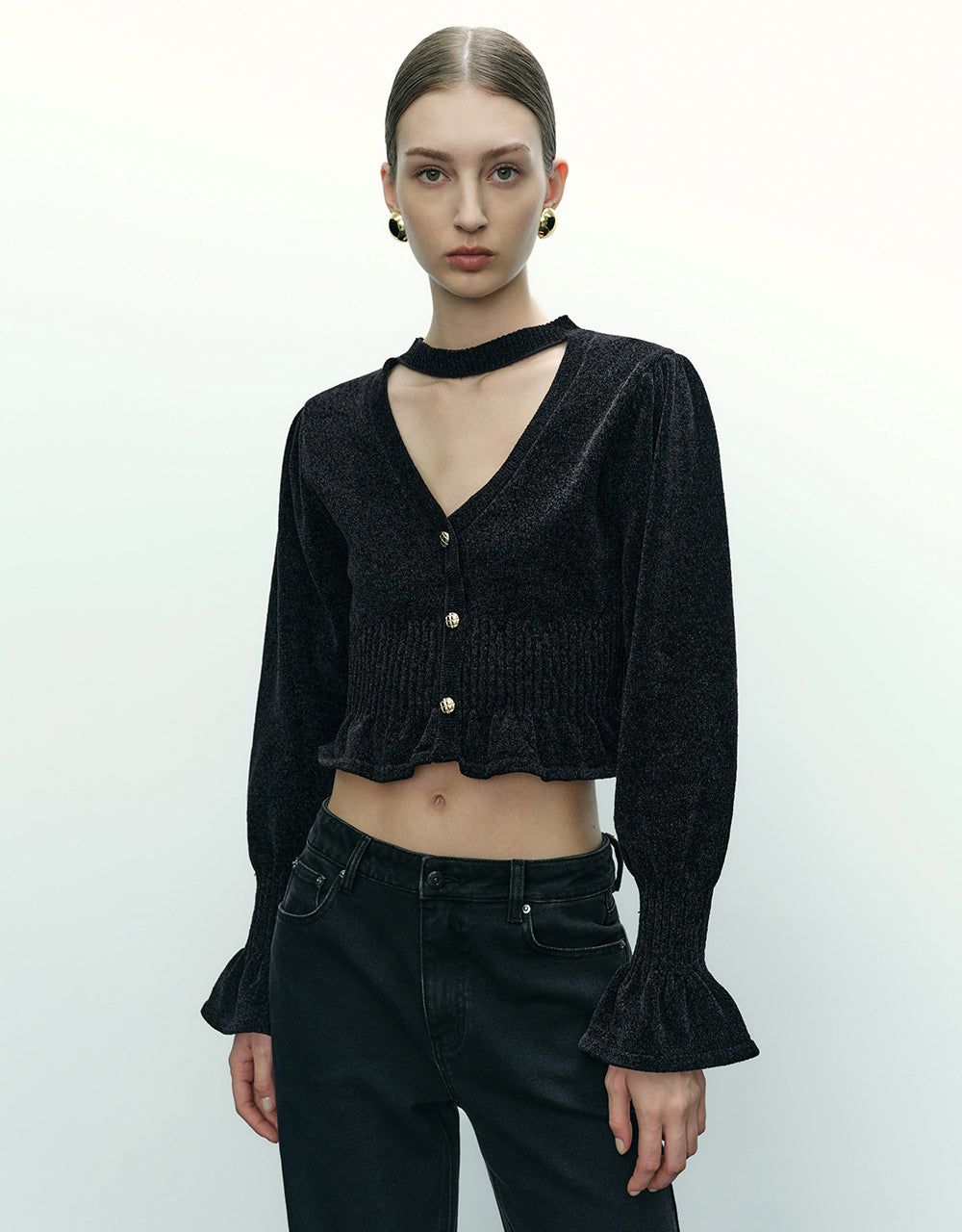 Keyhole Neck Knitted T-Shirt sold by Urban Revivo