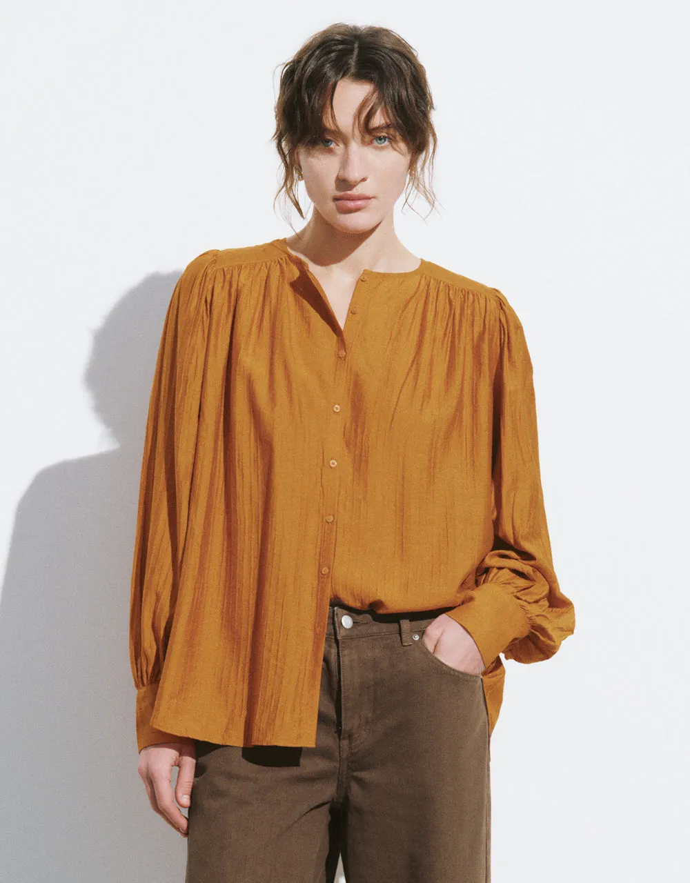 Crew Neck Straight Shirt sold by Urban Revivo