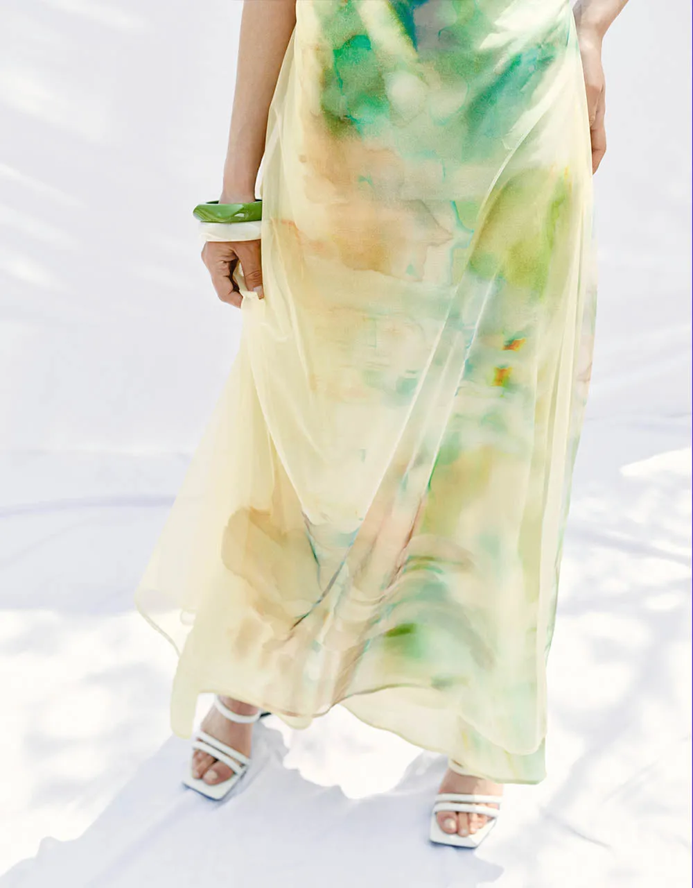 Printed Off-Shoulder A-Line Cami Dress sold by Urban Revivo product image thumbnail 4