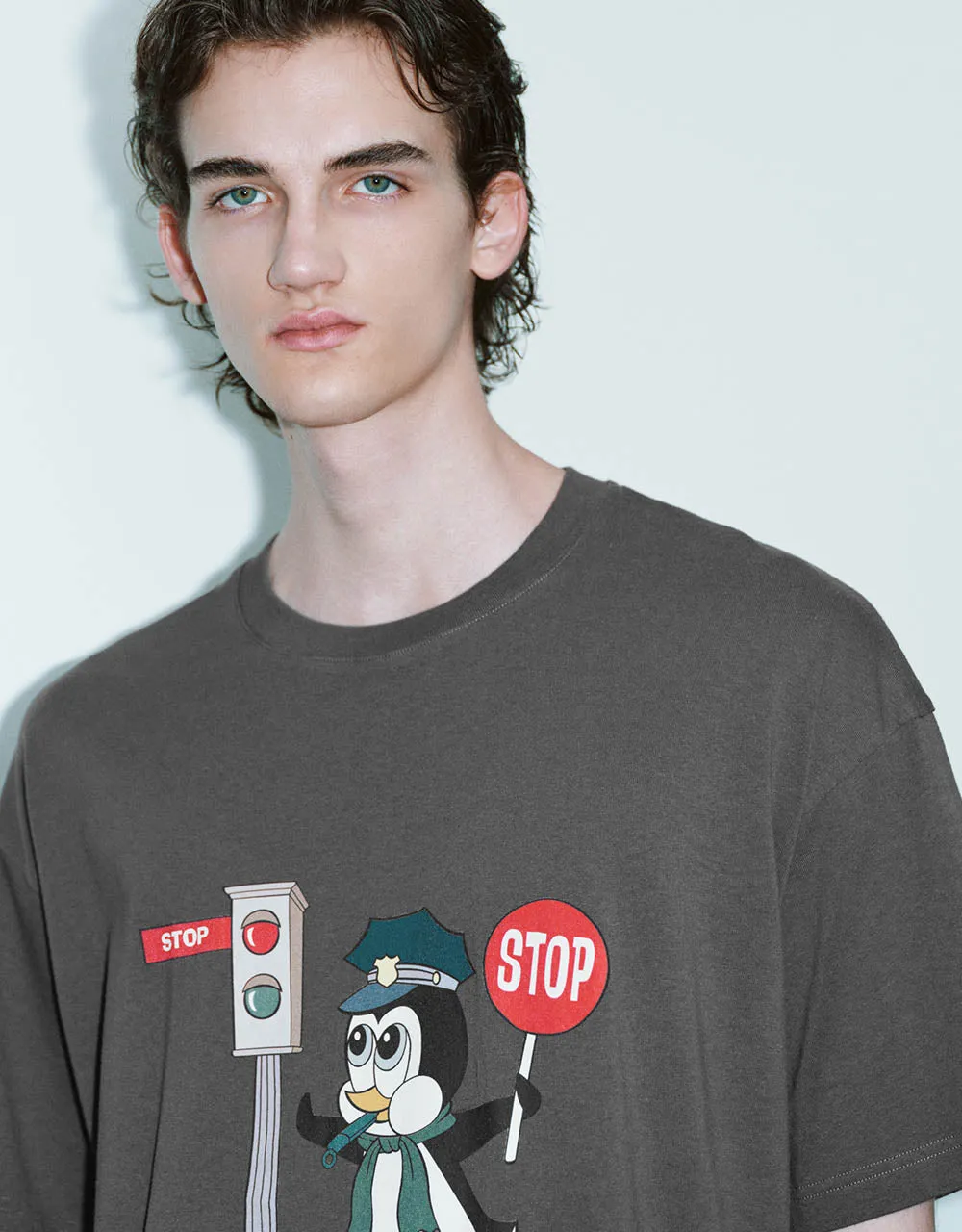 Printed Crew Neck Loose T-Shirt sold by Urban Revivo product image thumbnail 4