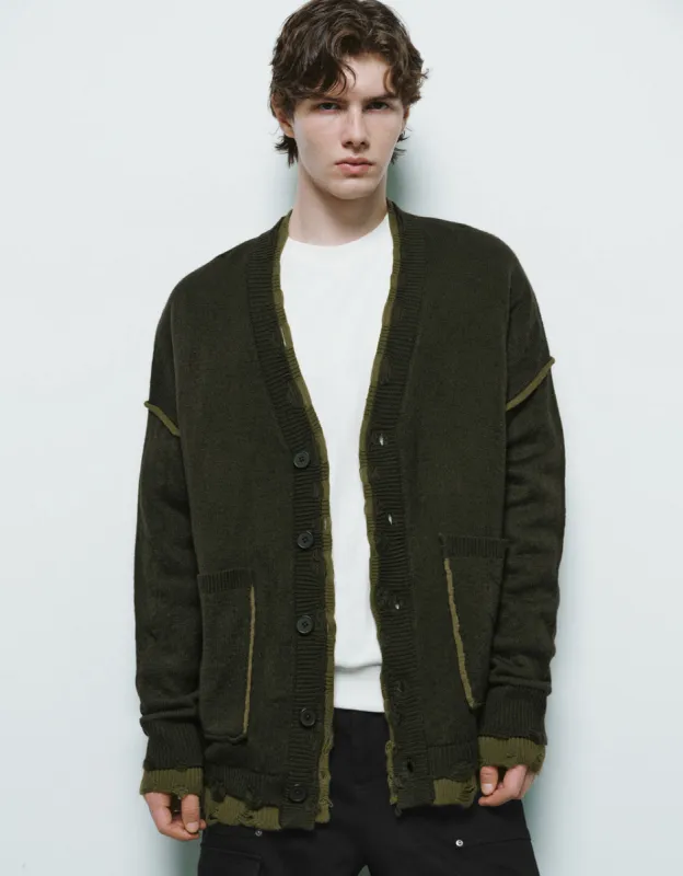 V-Neck Knitted Cardigan sold by Urban Revivo