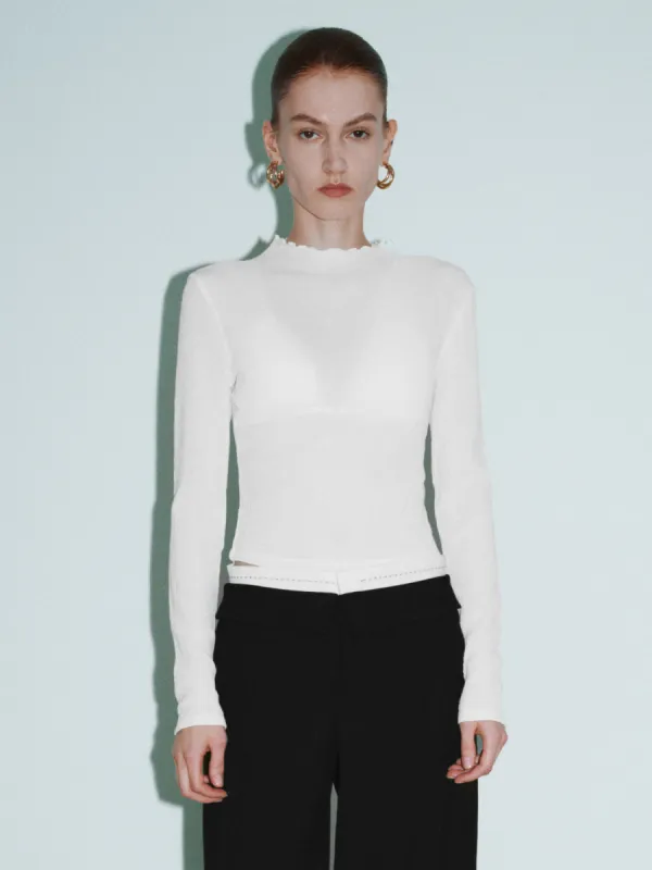 Mock Neck Skinny T-Shirt sold by Urban Revivo