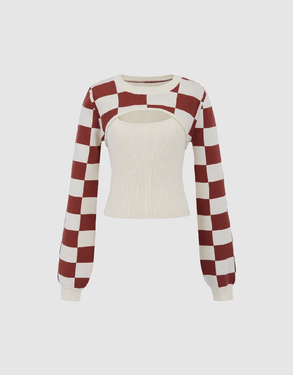 2 In 1 Checkered Knitted T-Shirt sold by Urban Revivo product image thumbnail 2