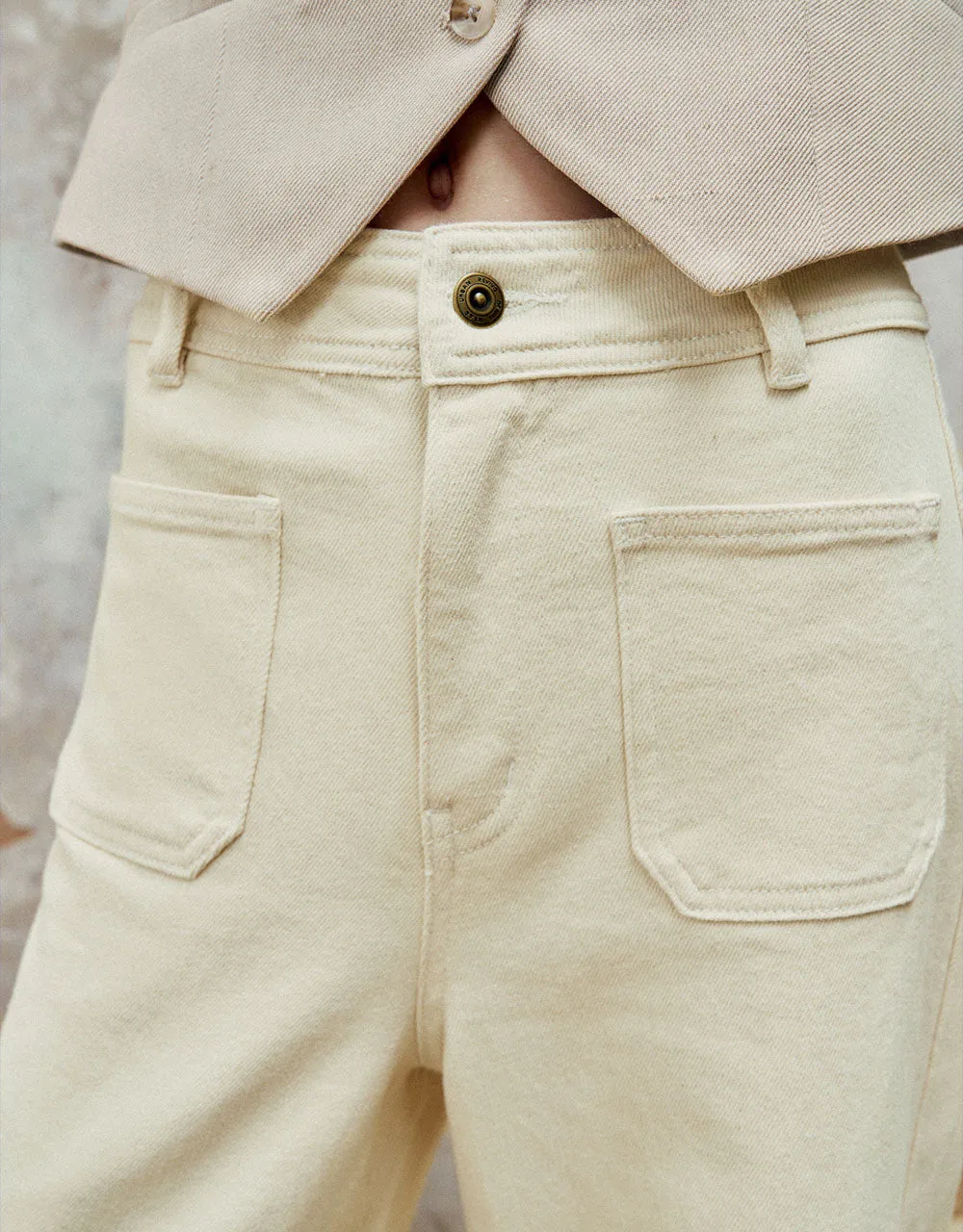 Front Pocket Wide-Leg Jeans sold by Urban Revivo product image thumbnail 5