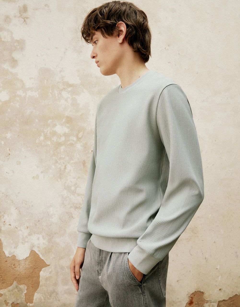 Textured Crew Neck Sweatshirt sold by Urban Revivo product image thumbnail 3