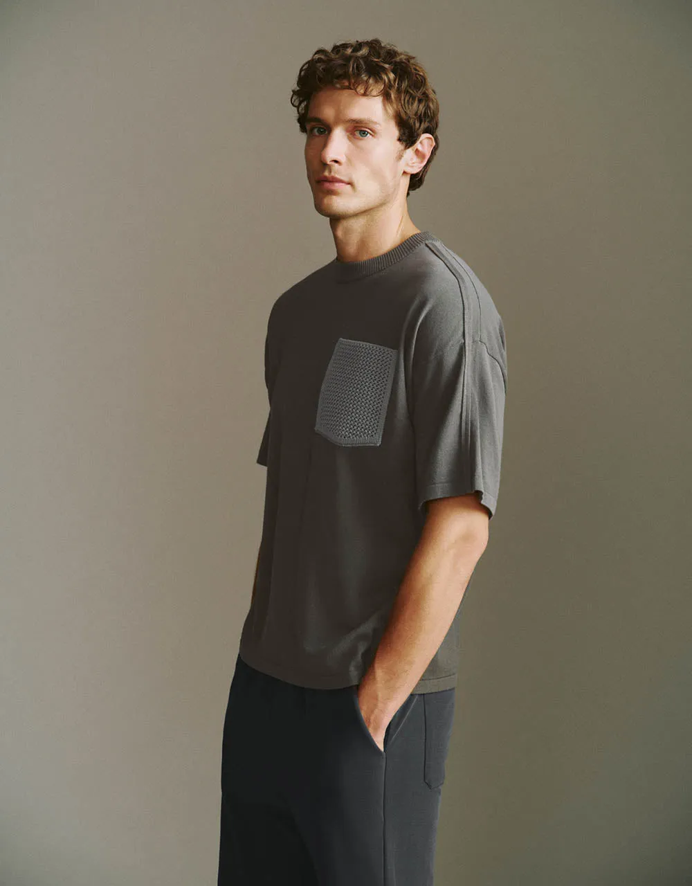 Crew Neck Knitted T-Shirt sold by Urban Revivo product image thumbnail 3