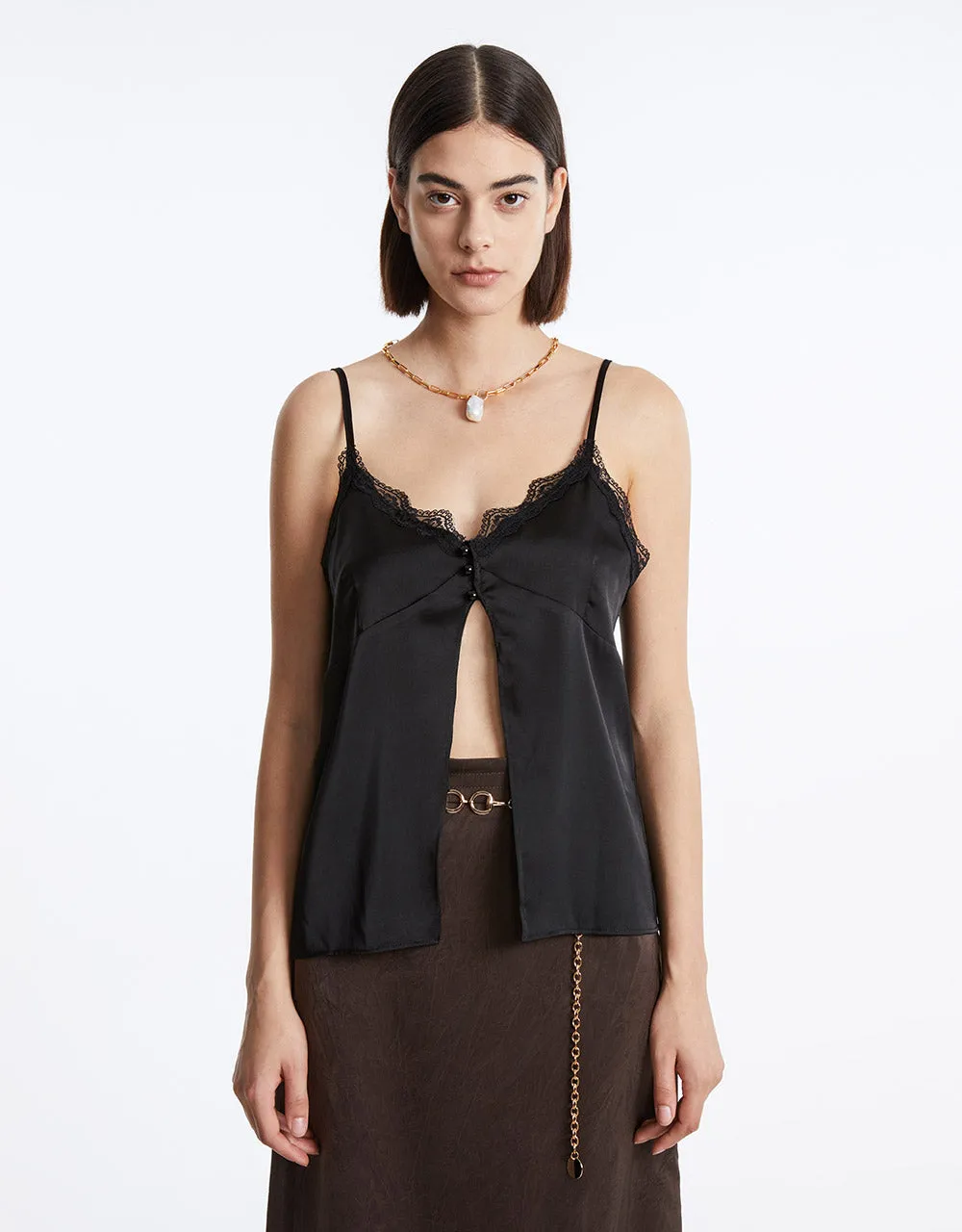 Lace Trim Cami Top sold by Urban Revivo product image thumbnail 2