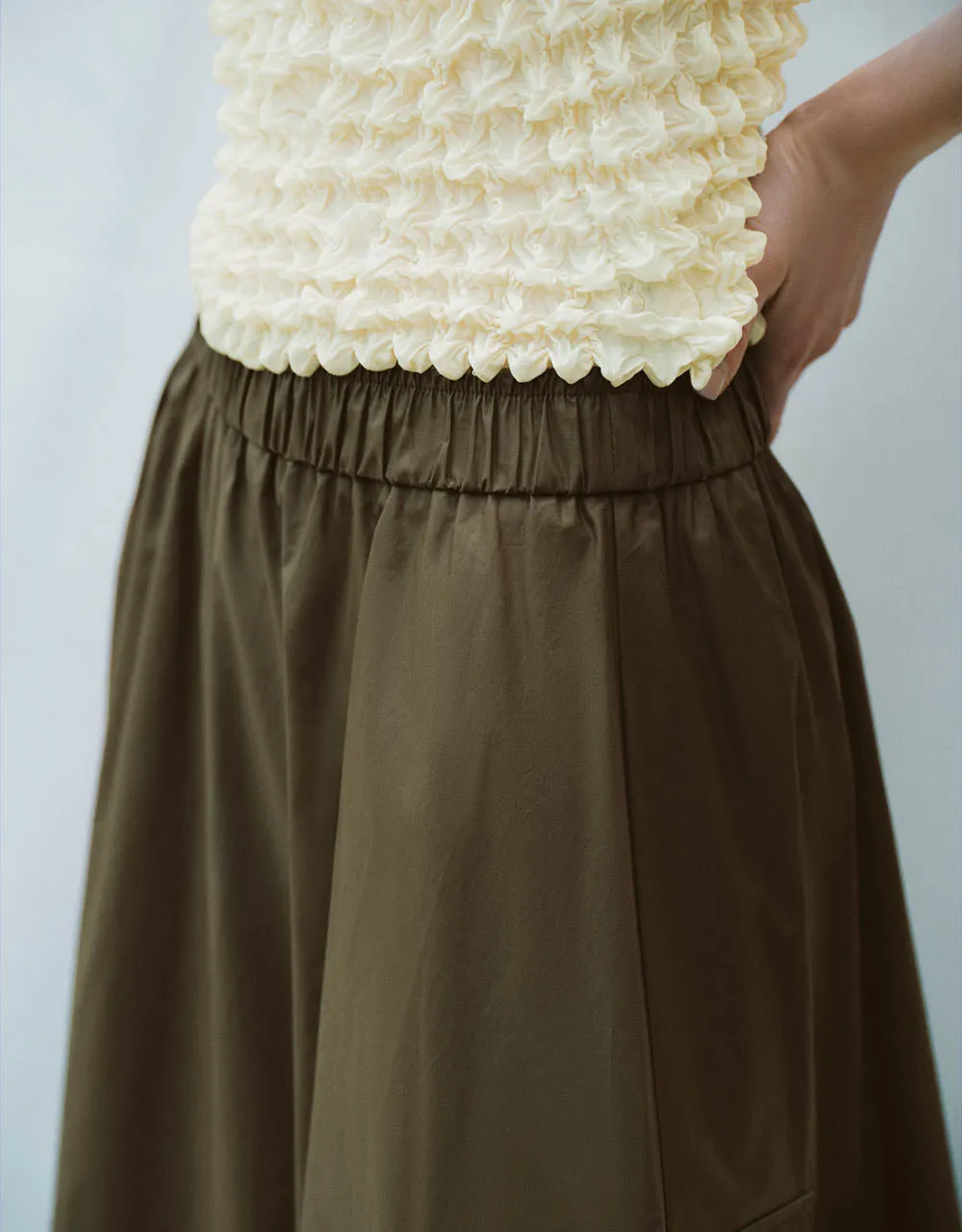 Elastic Waist Midi A-Line Skirt sold by Urban Revivo product image thumbnail 5
