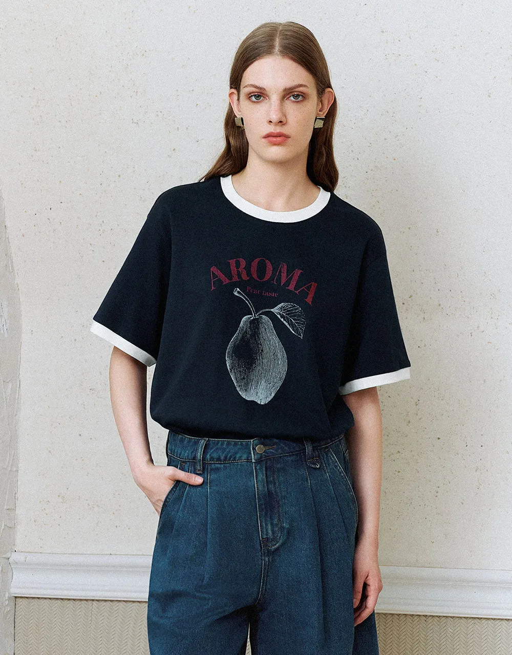 Printed Crew Neck Straight T-Shirt sold by Urban Revivo