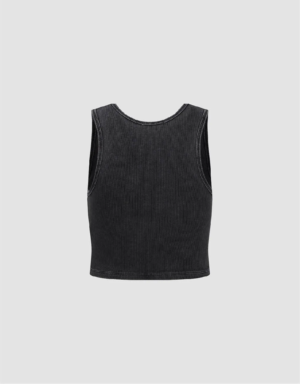 Cropped Crew Neck Skinny Tank Top sold by Urban Revivo product image thumbnail 5