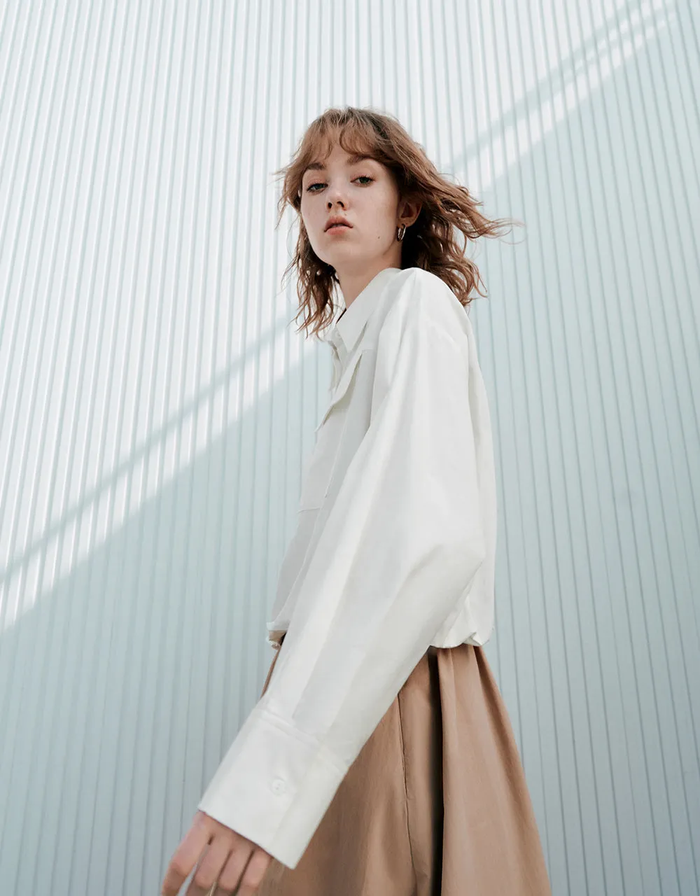 Button Up Loose A-Line Shirt sold by Urban Revivo product image thumbnail 3