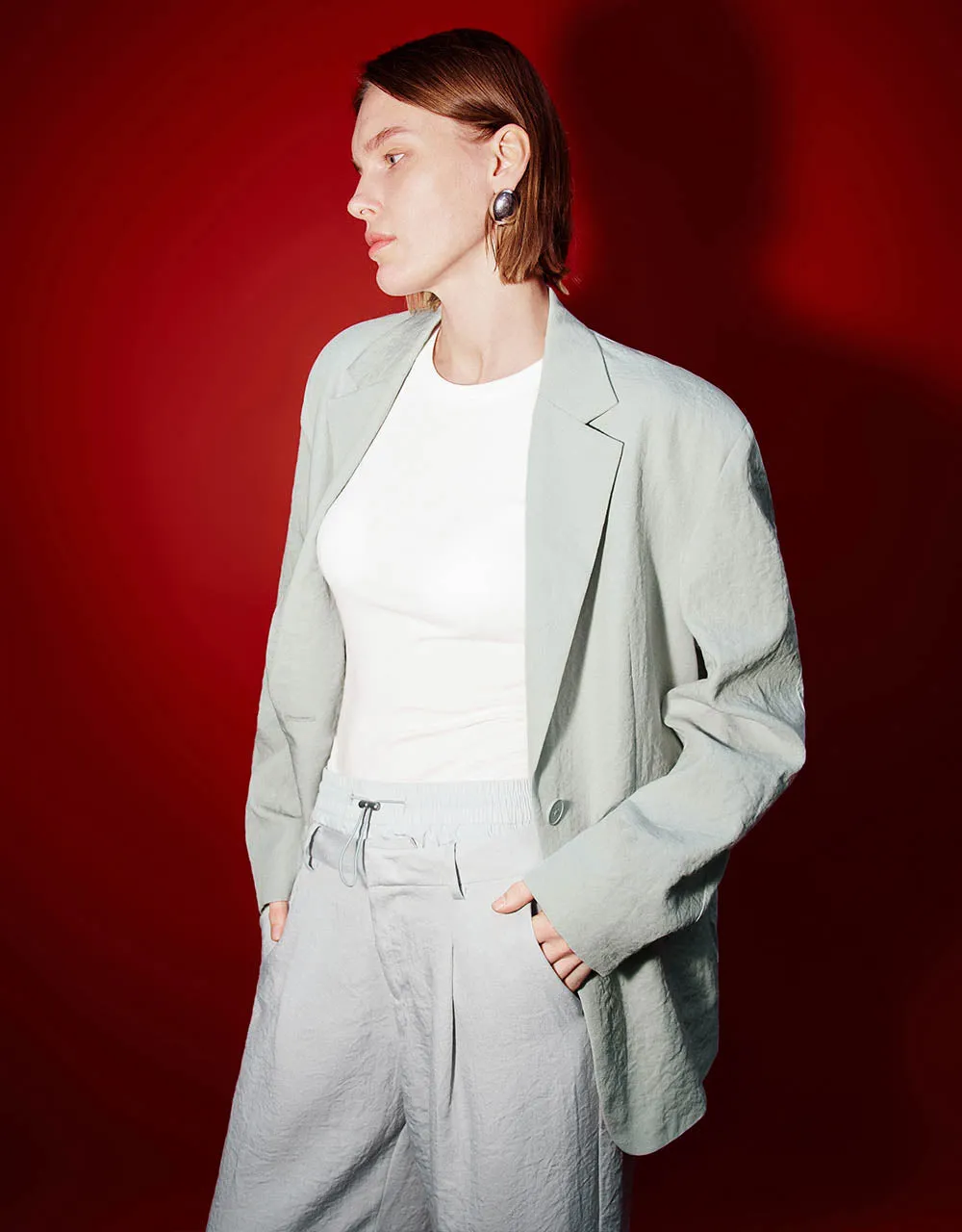 Notch Lapel Loose Blazer sold by Urban Revivo product image thumbnail 3