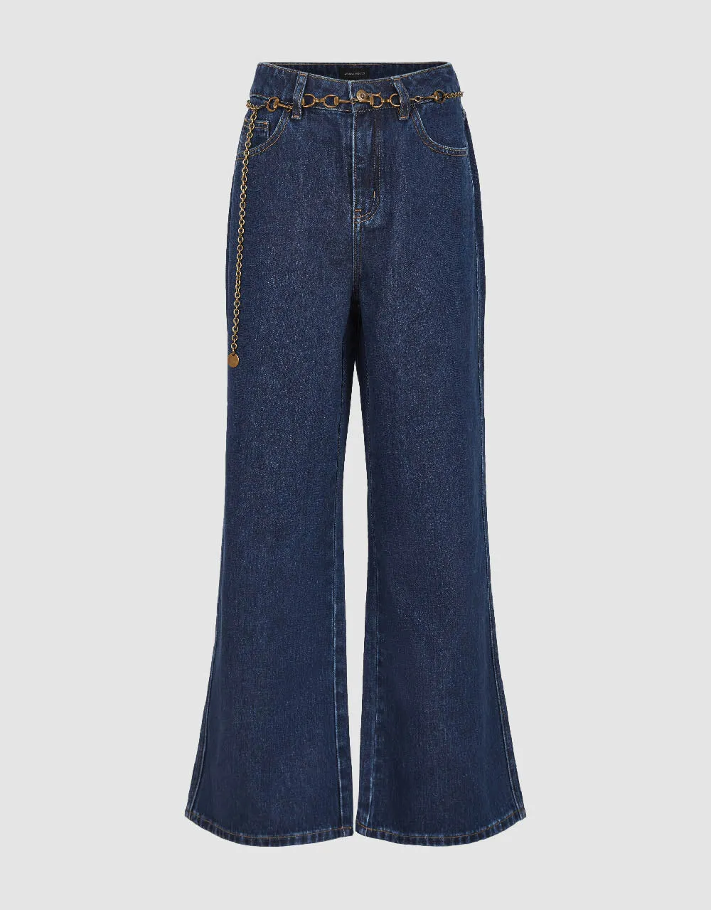 Wide-Leg Jeans With Chained Belt sold by Urban Revivo