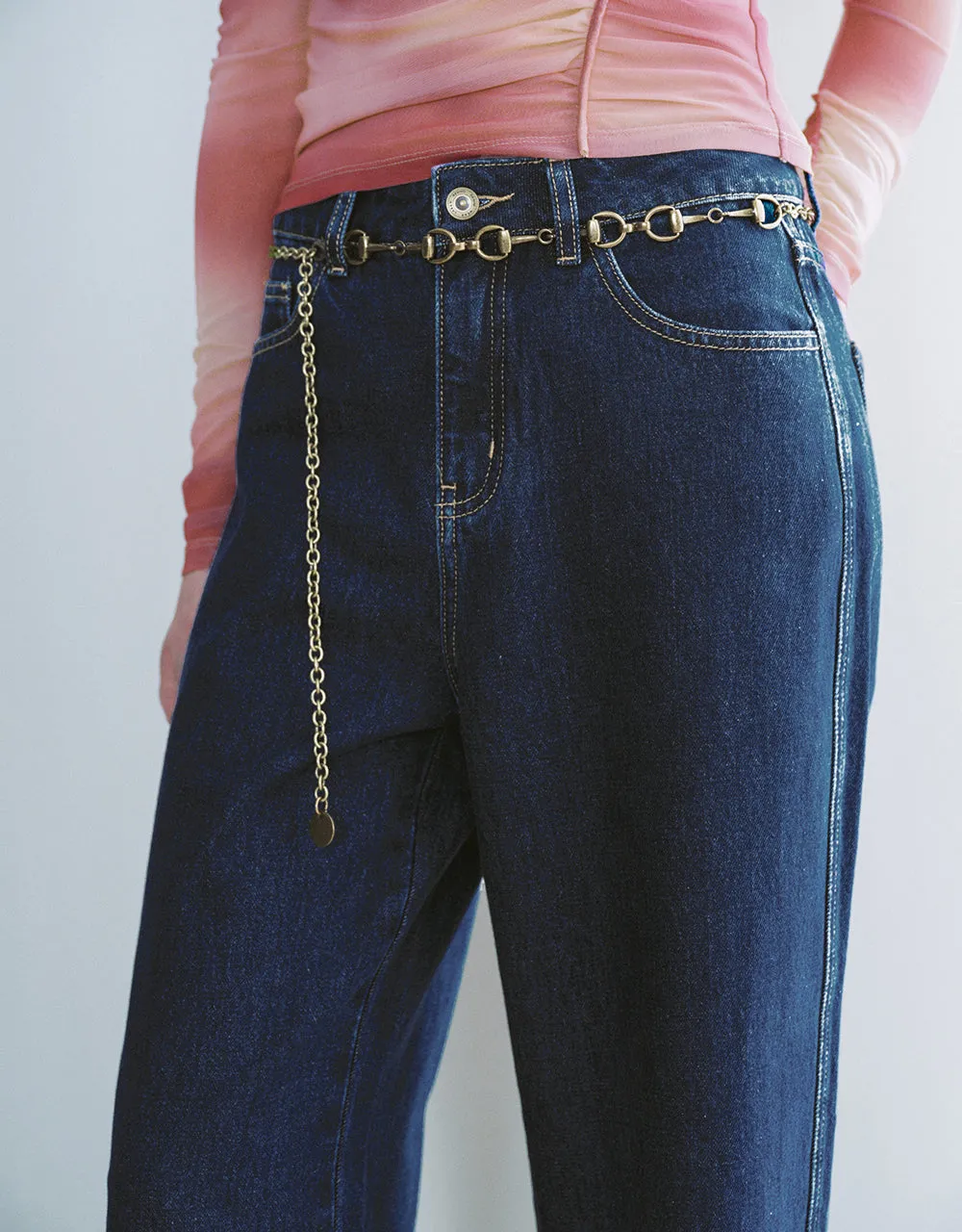 Wide-Leg Jeans With Chained Belt sold by Urban Revivo product image thumbnail 5