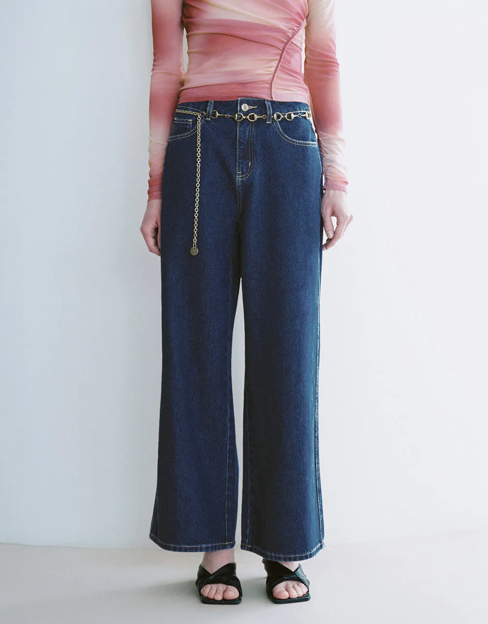 Wide-Leg Jeans With Chained Belt sold by Urban Revivo product image thumbnail 2