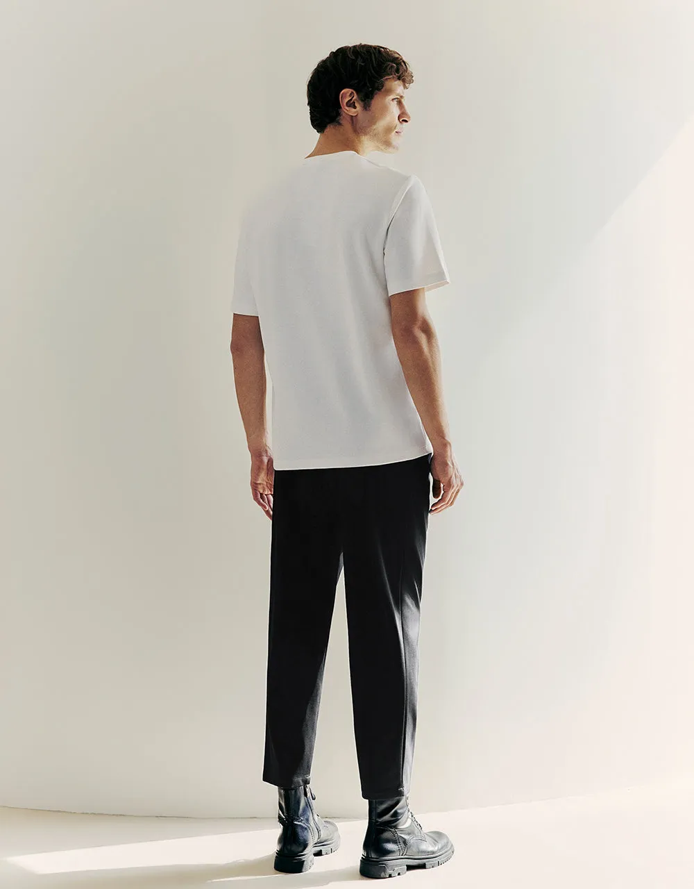 Crew Neck Straight T-Shirt sold by Urban Revivo product image thumbnail 5