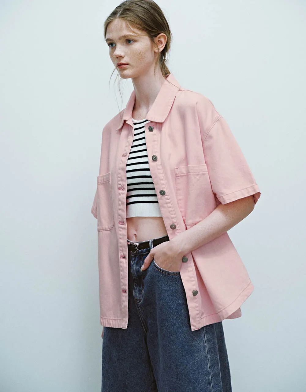 Button Up Loose Denim Shirt sold by Urban Revivo product image thumbnail 3