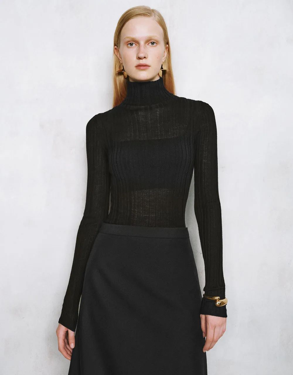 Skinny Turtle Neck Knitted T-Shirt sold by Urban Revivo