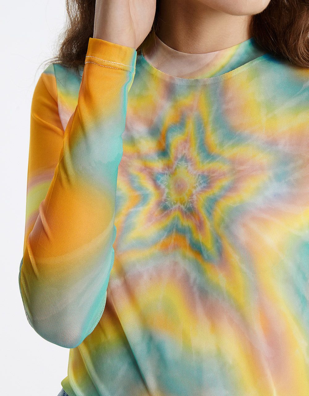 Star Print Mesh Top sold by Urban Revivo product image thumbnail 5