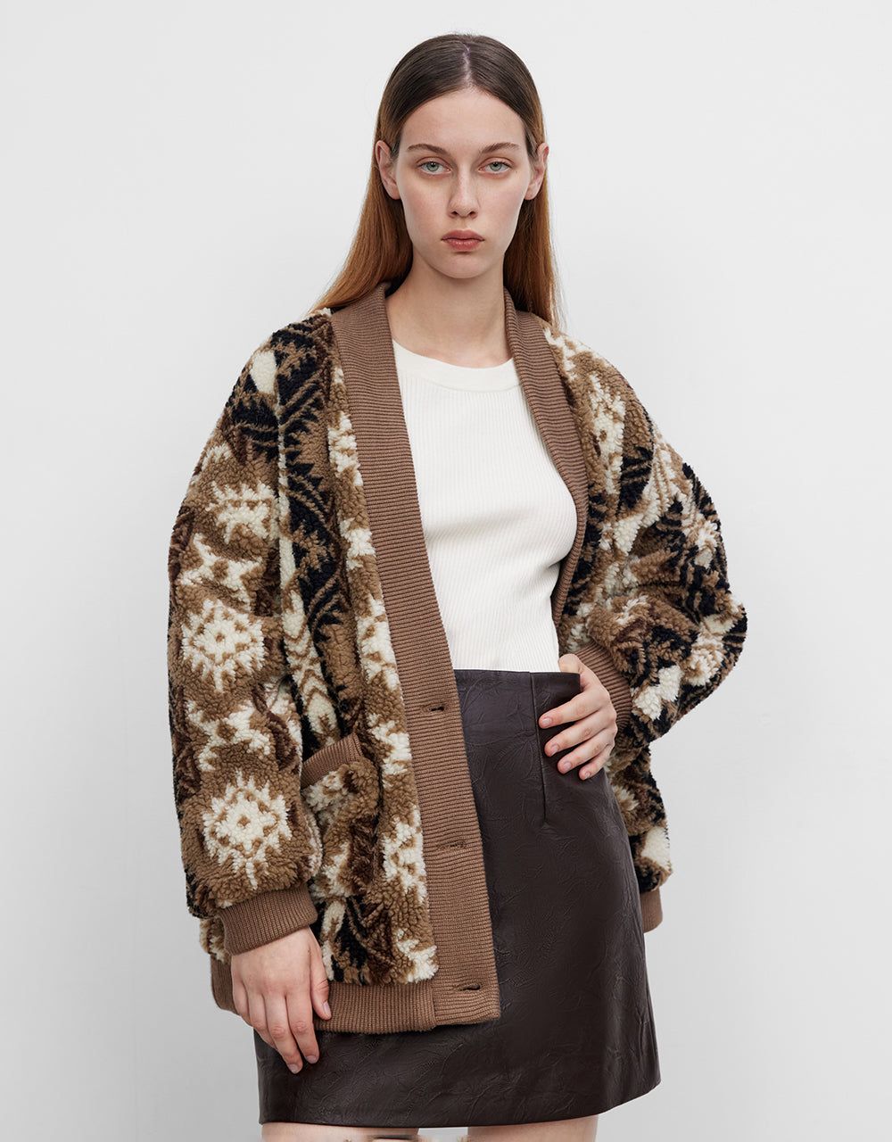 Embroidered V-Neck Straight Jacket sold by Urban Revivo