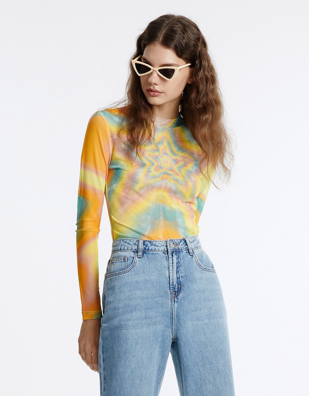 Star Print Mesh Top sold by Urban Revivo product image thumbnail 2