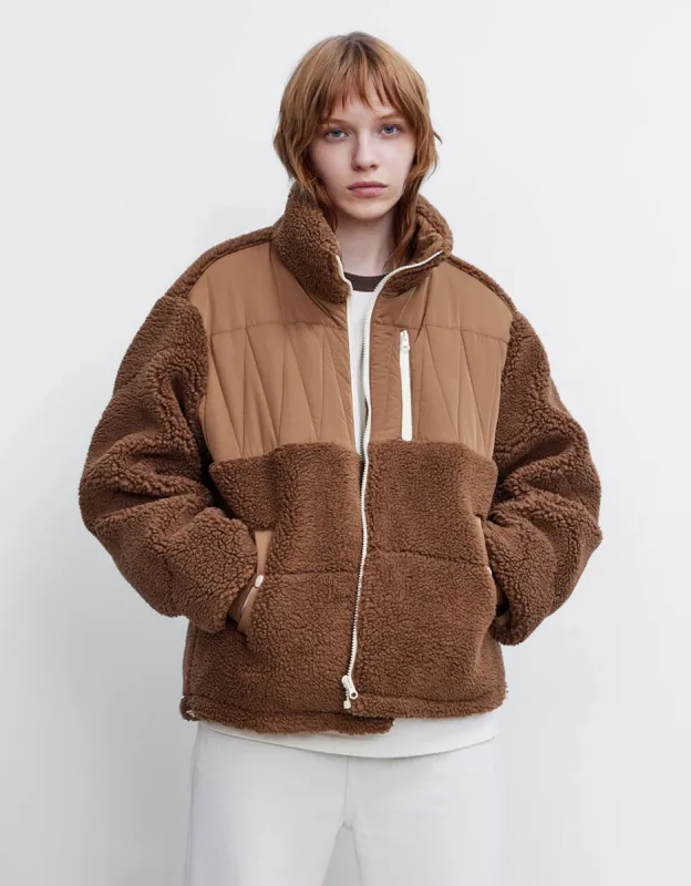 Zipper Front Stand Collar Straight Jacket sold by Urban Revivo