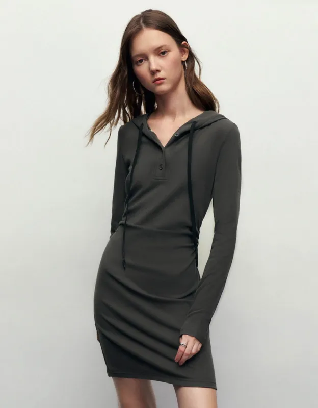 Knitted Hooded Skinny Dress sold by Urban Revivo