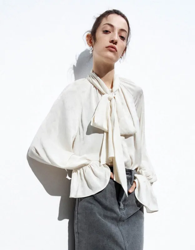 Textured Overhead Shirt With Tie sold by Urban Revivo