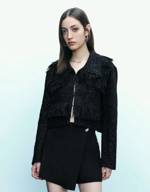 Raw Hem Straight Jacket sold by Urban Revivo