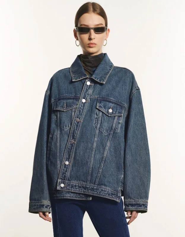 ★2025SS新作★THEAIRTOWN★season to be rivet denim jacket Drop Shoulder Sleeve Denim Jacket | Parallel