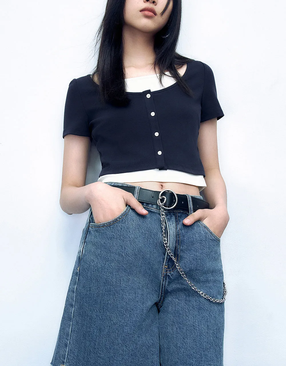 2 In 1 Halter Neck Knitted T-Shirt sold by Urban Revivo product image thumbnail 2