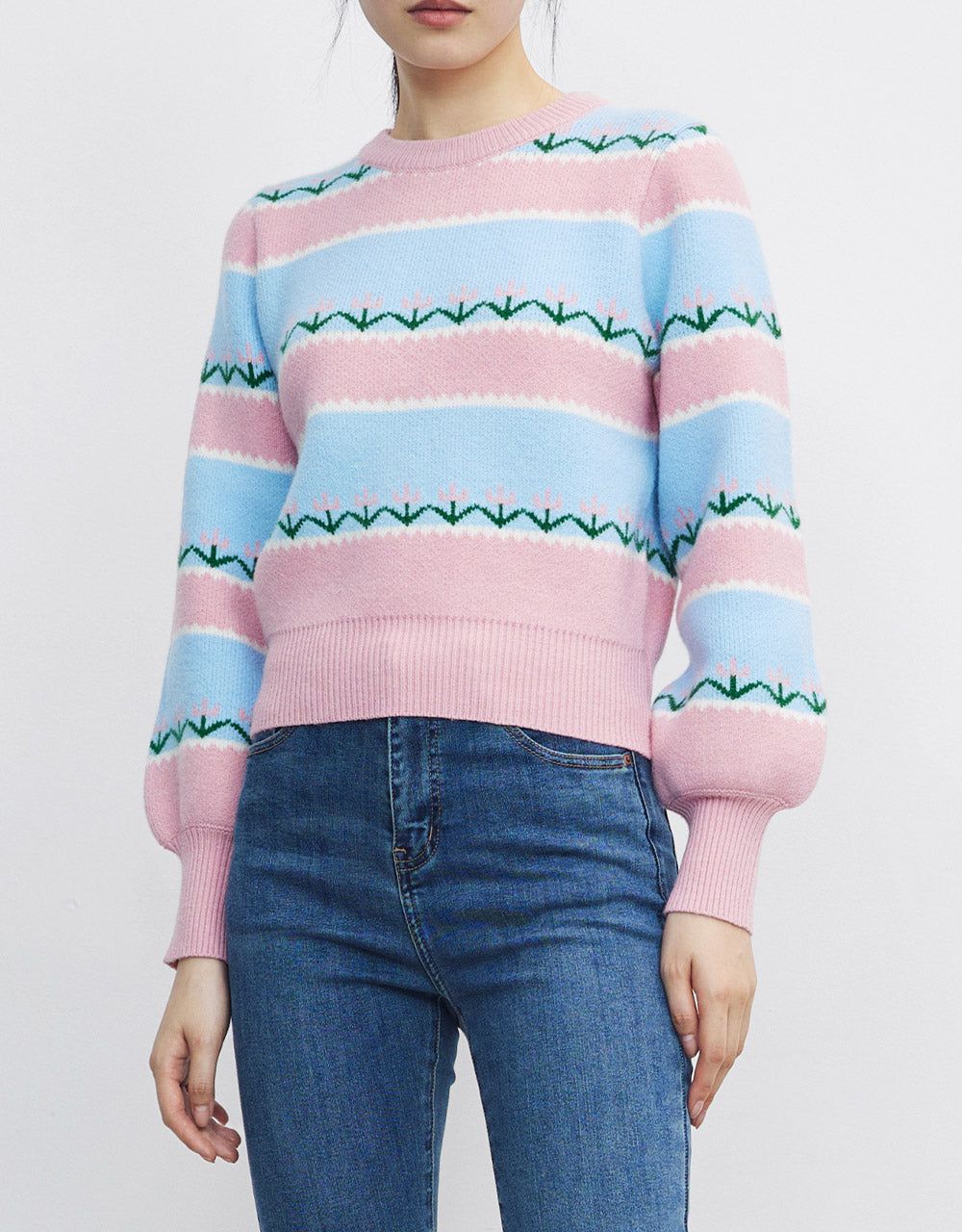 Striped Floral Sweater sold by Urban Revivo product image thumbnail 2