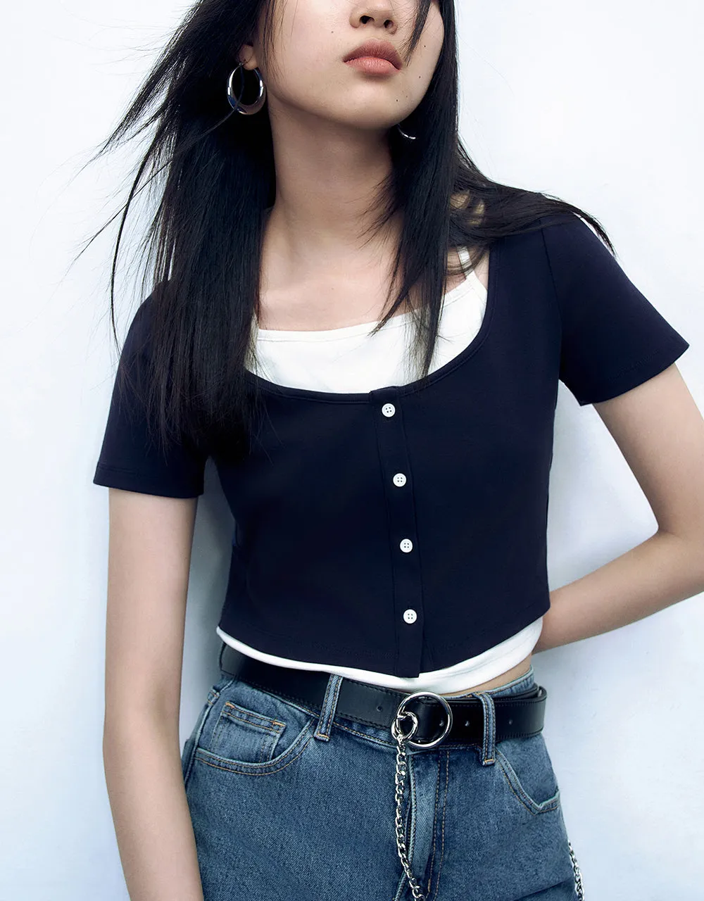 2 In 1 Halter Neck Knitted T-Shirt sold by Urban Revivo product image thumbnail 5