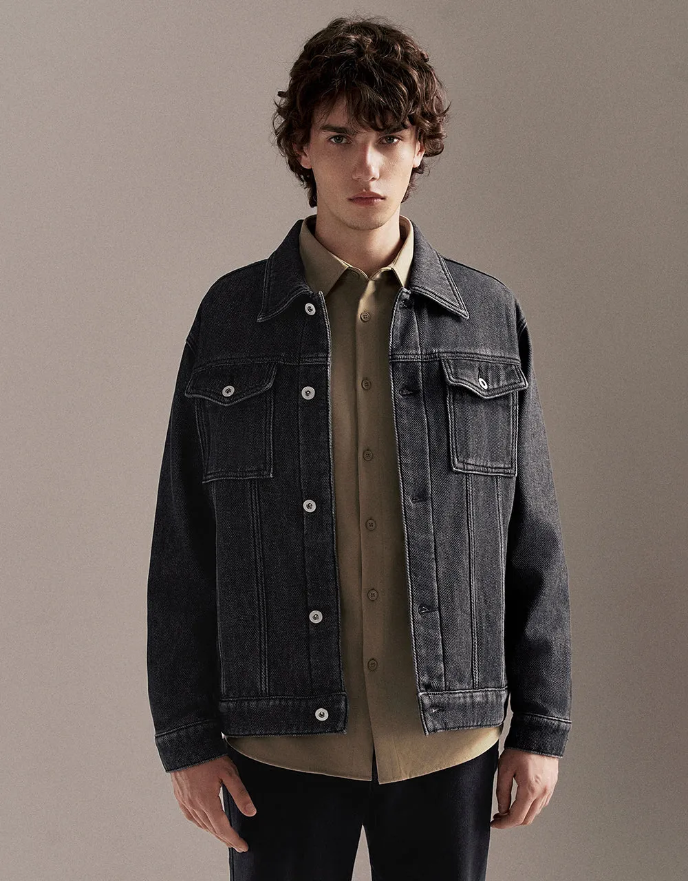 Button Up Denim Jacket sold by Urban Revivo