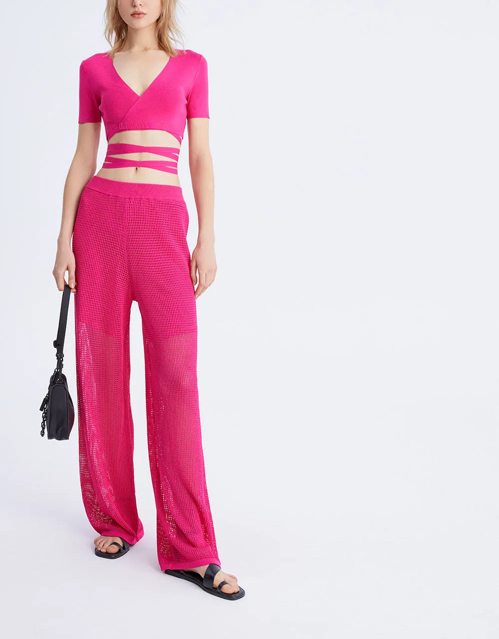 Crossover Plunging Knitted Crop Top sold by Urban Revivo product image thumbnail 2