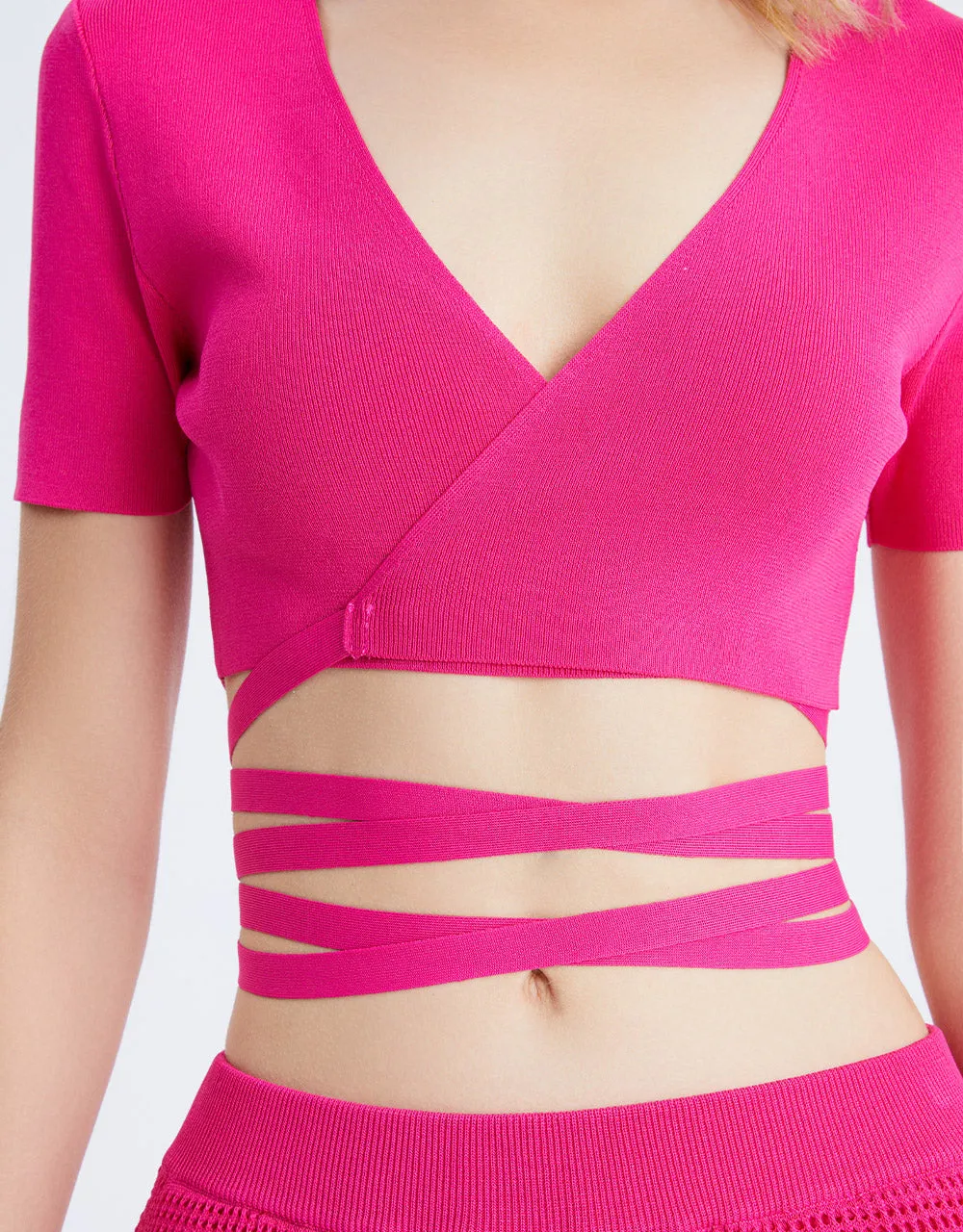 Crossover Plunging Knitted Crop Top sold by Urban Revivo product image thumbnail 4