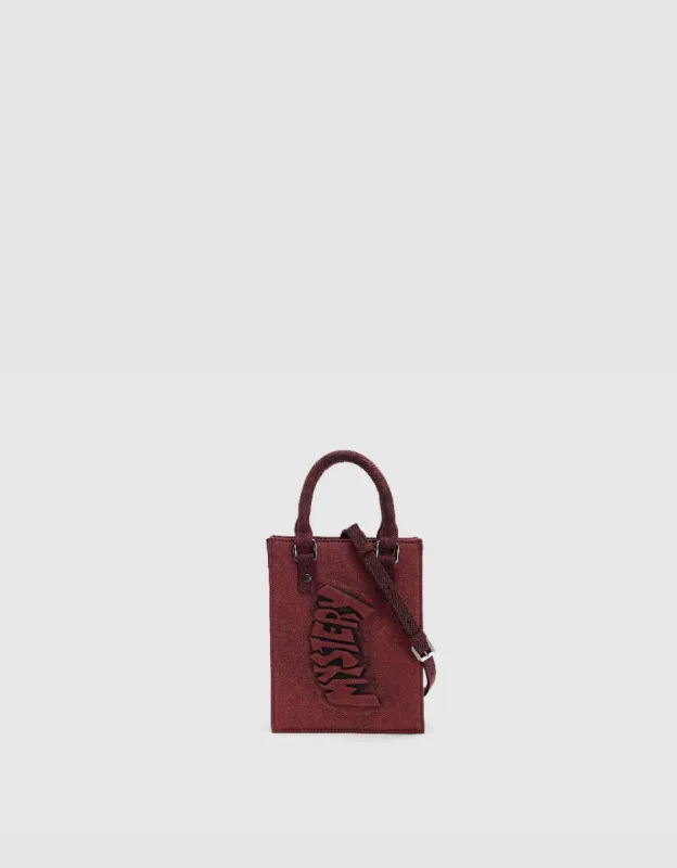 Letter Embossed Denim Shoulder Bag sold by Urban Revivo
