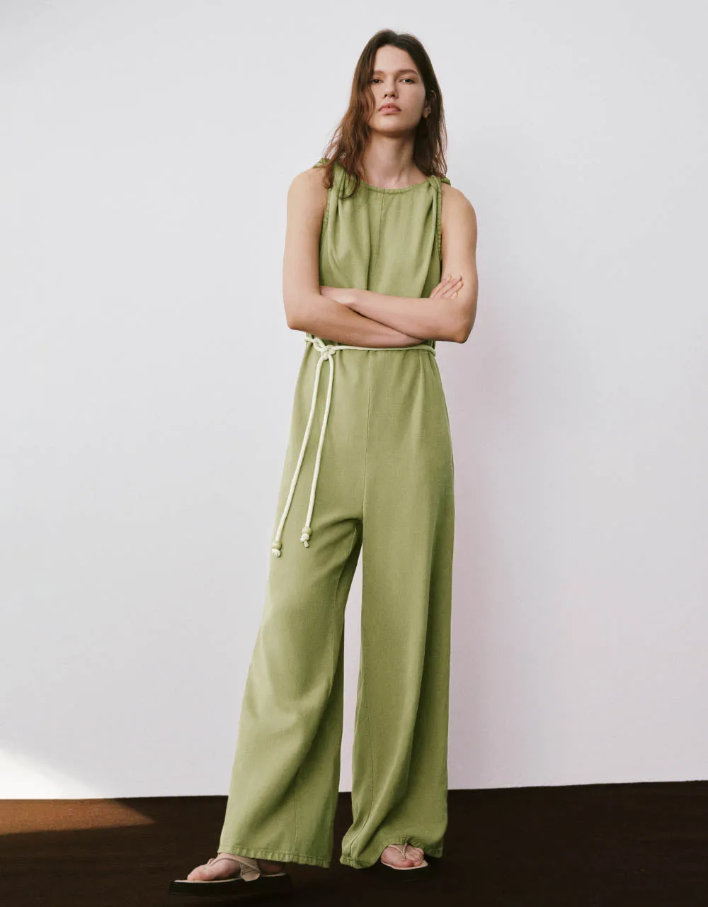 Off-Shoulder Loose Denim Jumpsuit sold by Urban Revivo