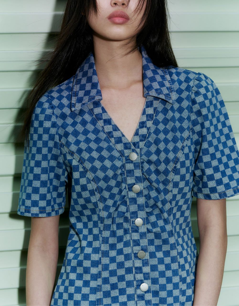 Checkered Denim Dress sold by Urban Revivo product image thumbnail 5